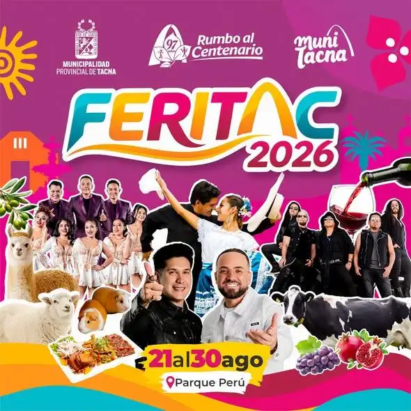 🎶 🕺 🫢 ¡𝗛𝗢𝗬 𝗦𝗢𝗠𝗢𝗦 𝗡´𝗦𝗔𝗠𝗕𝗟𝗘 𝗘𝗡 𝗟𝗔 𝗙𝗘𝗥𝗜𝗧𝗔𝗖! 😂✌️ Contra todo pronóstico, hoy arrancó la Feria Internacional de Tacna 𝗙𝗘𝗥𝗜𝗧𝗔𝗖...